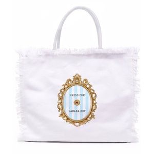 Fringed Canvas Tote Press For Cabana Boy